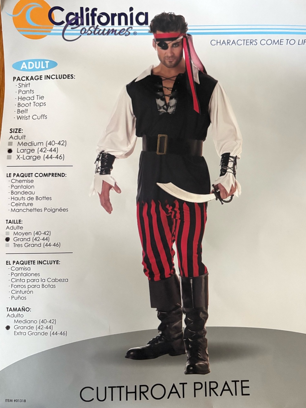 CUTtHROAT PIRATE COSTUME